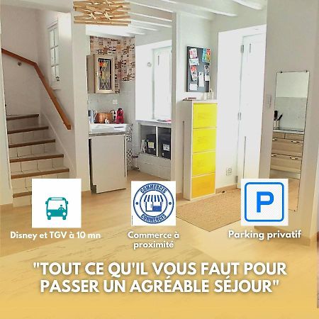 L'Essentiel, Proche De Disneyland Paris 2 Chambres Et 2 Sdb Chessy  Bagian luar foto